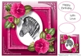 Gorgeous Zebra Painting With Camellias 8x8