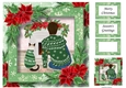 Fireside Christmas - Man & Cat 8x8