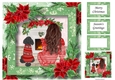 Fireside Christmas - Lady & Dog In Red 8x8