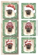 Lge DL Christmas Trio Of Dogs - Pug