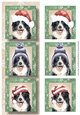 Lge DL Christmas Trio Of Dogs - Border Collie