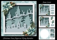 Christmas Faux Papercut Flying Reindeer