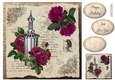 Vintage Ephemera - Perfume Bottle & Roses 8x8
