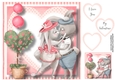 Love Is In The Air - Kissing Bunnies 8x8