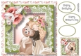 Pretty Spring Girl With Bear 8x8