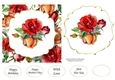 6x6 Watercolour Floral - Orange & Red Roses