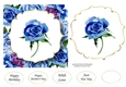 6x6 Watercolour Floral - Blue Roses