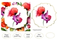 6x6 Watercolour Floral - Purple & Red Poppies