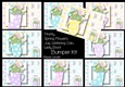 Pretty Spring Flowers, Jug, Watering Can, Welly Boot Bumper Kit