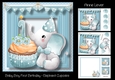 Baby Boy First Birthday - Elephant Cupcake