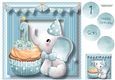 Baby Boy First Birthday - Elephant Cupcake 8x8
