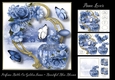 Perfume Bottle On Golden Frame - Beautiful Blue Blooms