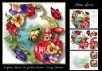 Perfume Bottle On Golden Frame - Pansy Blooms