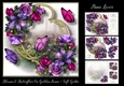 Blooms & Butterflies On Golden Frame - Soft Gothic