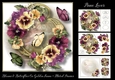 Blooms & Butterflies On Golden Frame - Muted Pansies