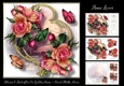 Blooms & Butterflies On Golden Frame - Peach & Melba Roses