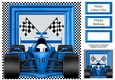 Formula Race Car - Blue 8x8