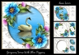 Gorgeous Swan With Blue Poppies