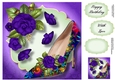 Fractal Shoe & Camellias - Purple 8x8
