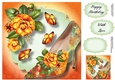 Fractal Shoe & Camellias - Orange 8x8