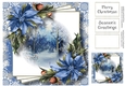 Faded Edge Christmas Scene - Snowy Moonlit Forest 8x8