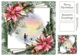 Faded Edge Christmas Scene - Building A Snowman 8x8
