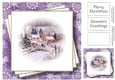 Faded Scene - Snowy Cottages - No Flowers