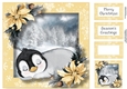 Baby Penguin & Poinsettias 2 8x8