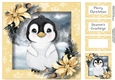 Baby Penguin & Poinsettias 1 8x8