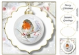 The Christmas Robin Bauble 4 NO FLOWERS