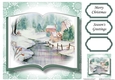 Open Book Scenic Christmas No Flowers - Frozen Stream