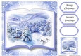 Open Book Scenic Christmas No Flowers - Snowy Mountain Village