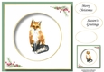 Beautiful Watercolour Fox At Christmas No Flowers