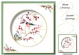 Beautiful Watercolour Bird At Christmas 4 No Flowers