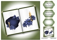 Open Book Christmas No Flowers - French Navy Candle