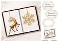 Open Book Christmas No Flowers - Golden Baubles