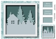 Christmas Faux Papercut Cabin In The Woods No Flowers