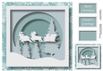 Christmas Faux Papercut Santa & Sleigh No Flowers