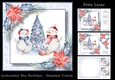 Watercolour Blue Christmas - Snowman Friends