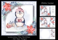 Watercolour Blue Christmas - Hot Choc Penguin