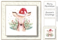 Watercolour Christmas - Santa Hat Deer No Flowers