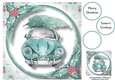 Christmas Wheels - Blue Car Front 8x8
