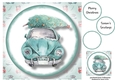 Christmas Wheels - Blue Car Front No Holly