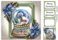 Watercolour Snowglobe - Christmas Cottage 8x8