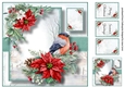 Gorgeous Red Poinsettia And Bird 8x8