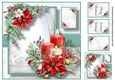 Gorgeous Red Poinsettia And Candles 8x8