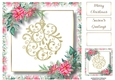 Golden Bauble & Poinsettias 8x8