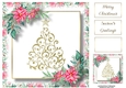 Golden Christmas Tree & Poinsettias 8x8