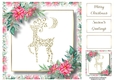 Golden Stag & Poinsettias 8x8