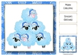 Seasons Bleatings - Blue Christmas Sheep 8x8